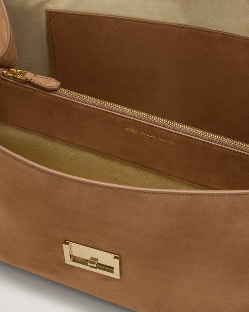Bolso Mimi de piel de vaca marrón - Mujer - 12 - AMI Paris - Ami Paris