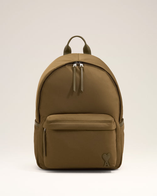 Brown nylon Marcel backpack - Woman - 7 - AMI Paris - Ami Paris