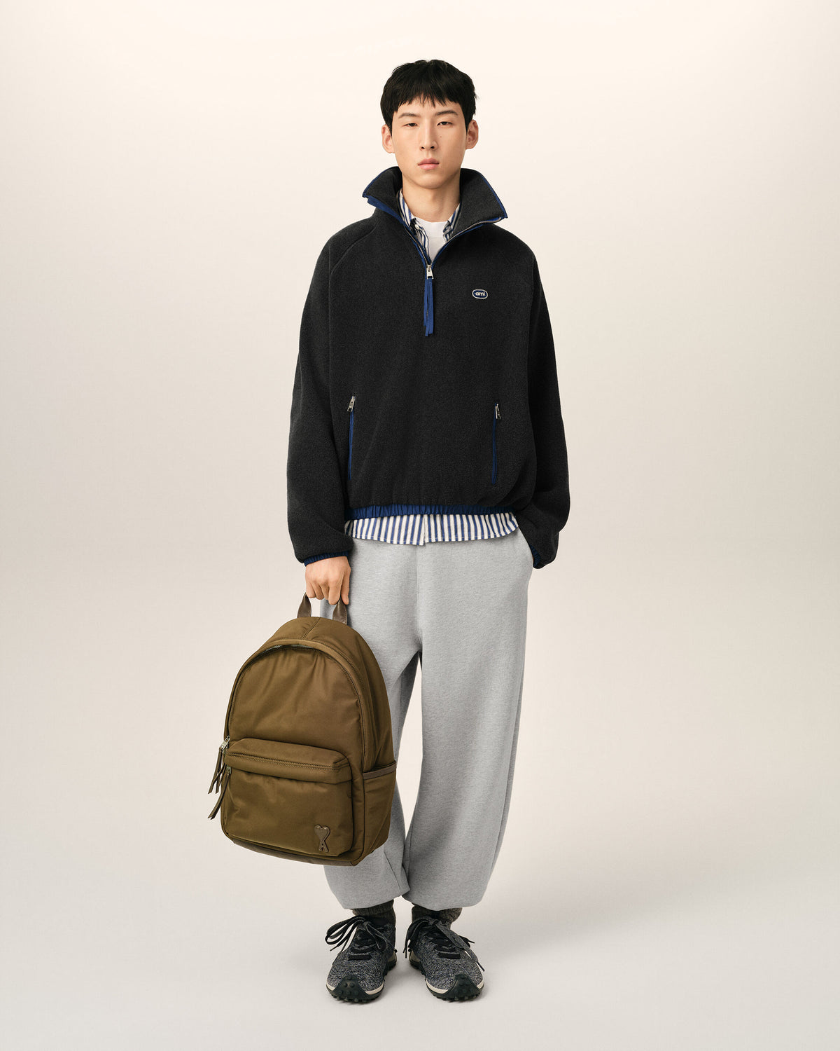 Brown nylon Marcel backpack - 2