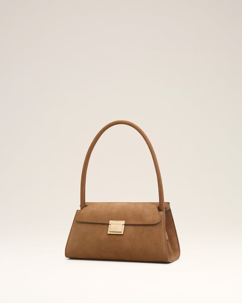 Bolso Mimi pequeño de piel de vaca marrón - Mujer - 10 - AMI Paris - Ami Paris