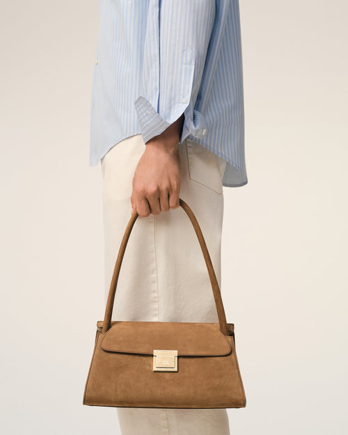 Bolso Mimi pequeño de piel de vaca marrón - Hombre - 2 - AMI Paris - Ami Paris