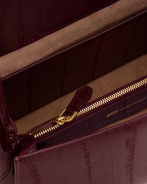 Petit sac Mimi bordeaux en cuir de veau - Femme - 12 - AMI Paris - Ami Paris