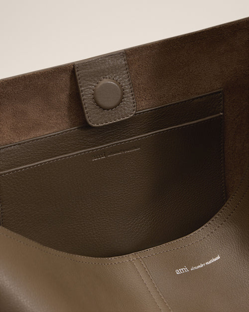 Brown taurillon leather Etienne crossbody bag - Woman - 12 - AMI Paris - Ami Paris