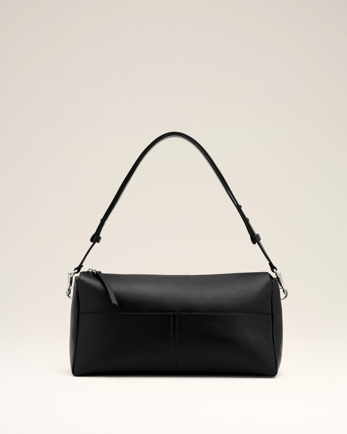 Borsa Carrousel con zip in pelle di vitello nera - 8