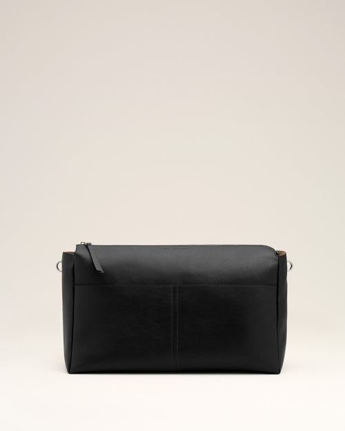 Bolso Carrousel grande de piel de becerro negro con cremallera - Mujer - 10 - AMI Paris - Ami Paris
