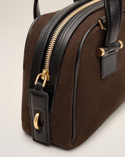 Small brown cow leather Georges bowling bag - Woman - 13 - AMI Paris - Ami Paris