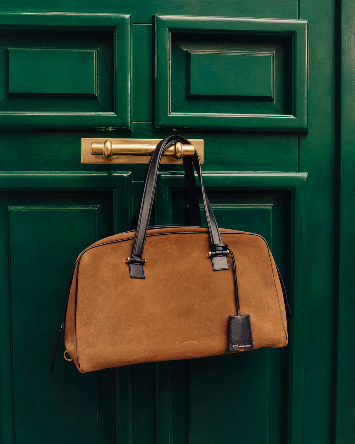 Borsa bowling Georges in pelle di vitello marrone - 7