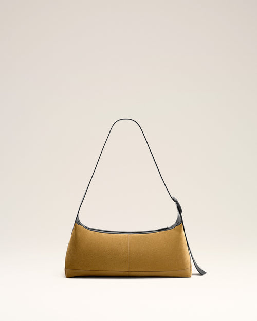 Petit sac crossbody Etienne beige en cuir de vachette - Femme - 11 - AMI Paris - Ami Paris