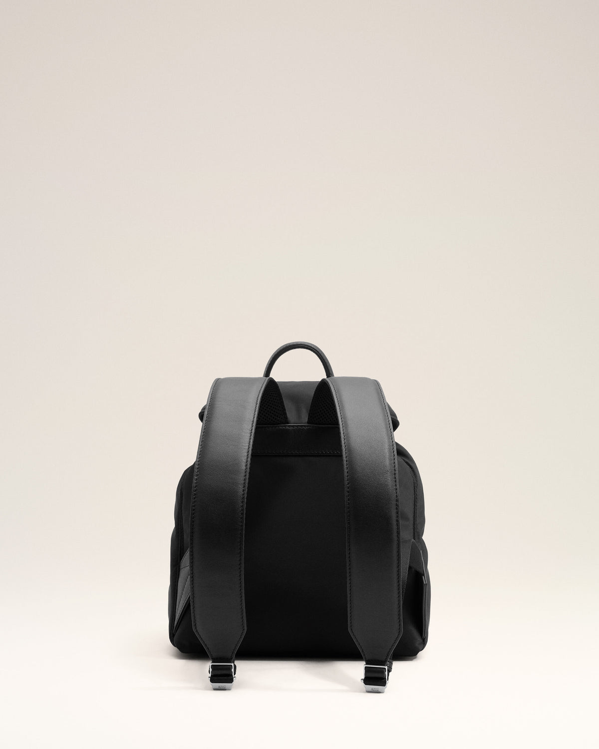 Small black nylon Marcel flap backpack - 4