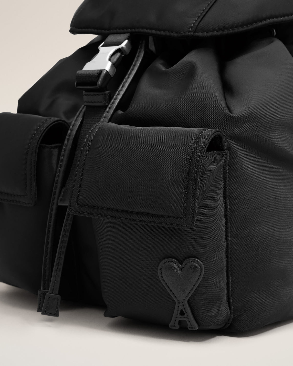 Small black nylon Marcel flap backpack - 11