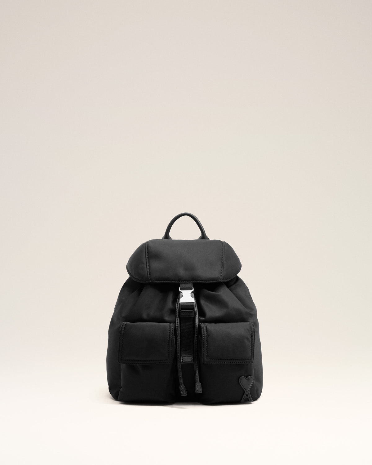 Small black nylon Marcel flap backpack - 7