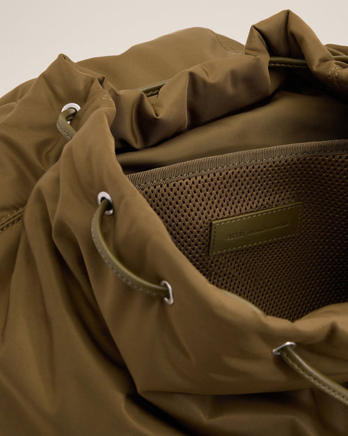 Brown nylon Marcel flap backpack - Woman - 12 - AMI Paris - Ami Paris