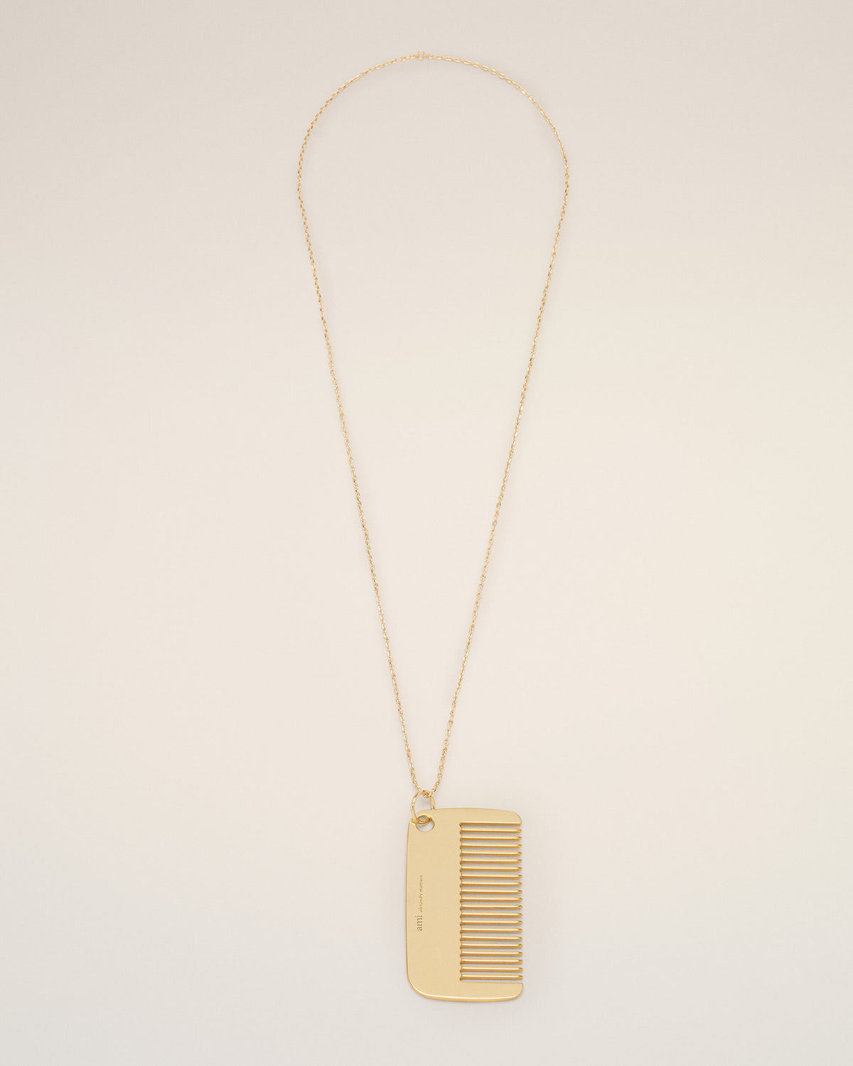 Gold brass comb pendant necklace - 5