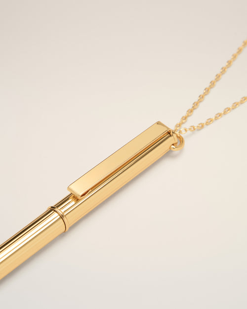 Collier à pendentif stylo en laiton doré - Femme - 7 - AMI Paris - Ami Paris