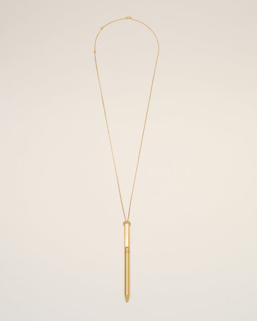 Collier à pendentif stylo en laiton doré - Homme - 1 - AMI Paris - Ami Paris