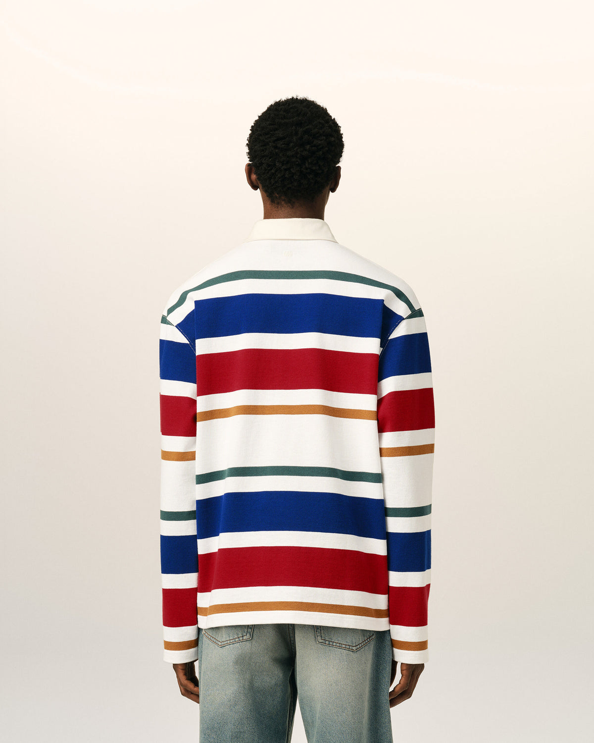 Multicolor striped cotton polo with Ami patch - 5