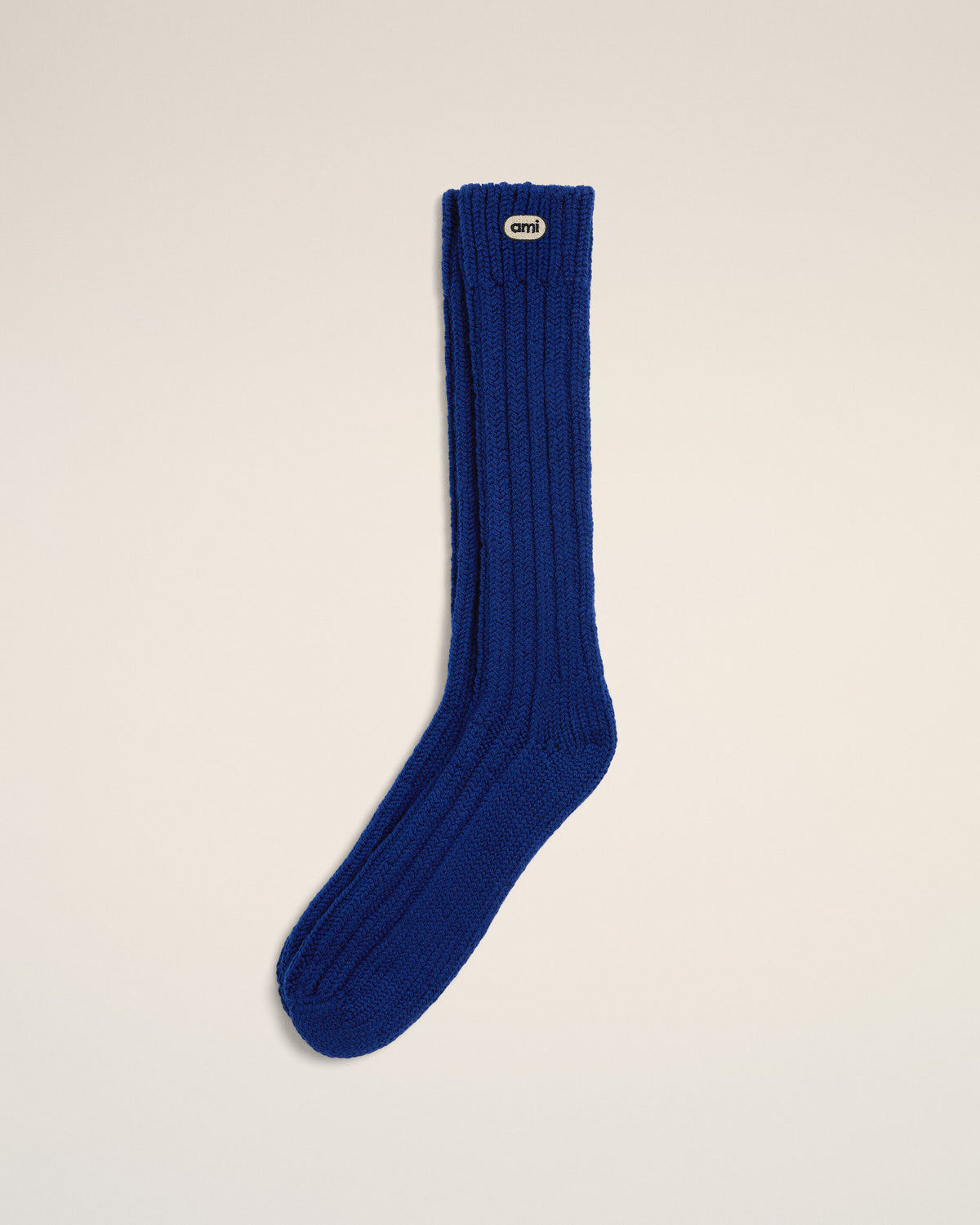 Blue wool socks with Ami patch - 4