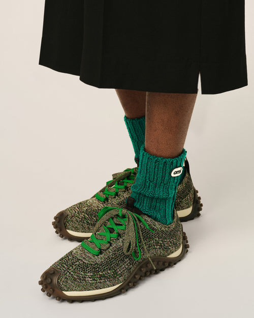 Green wool socks with Ami patch - 2 - Ami Paris