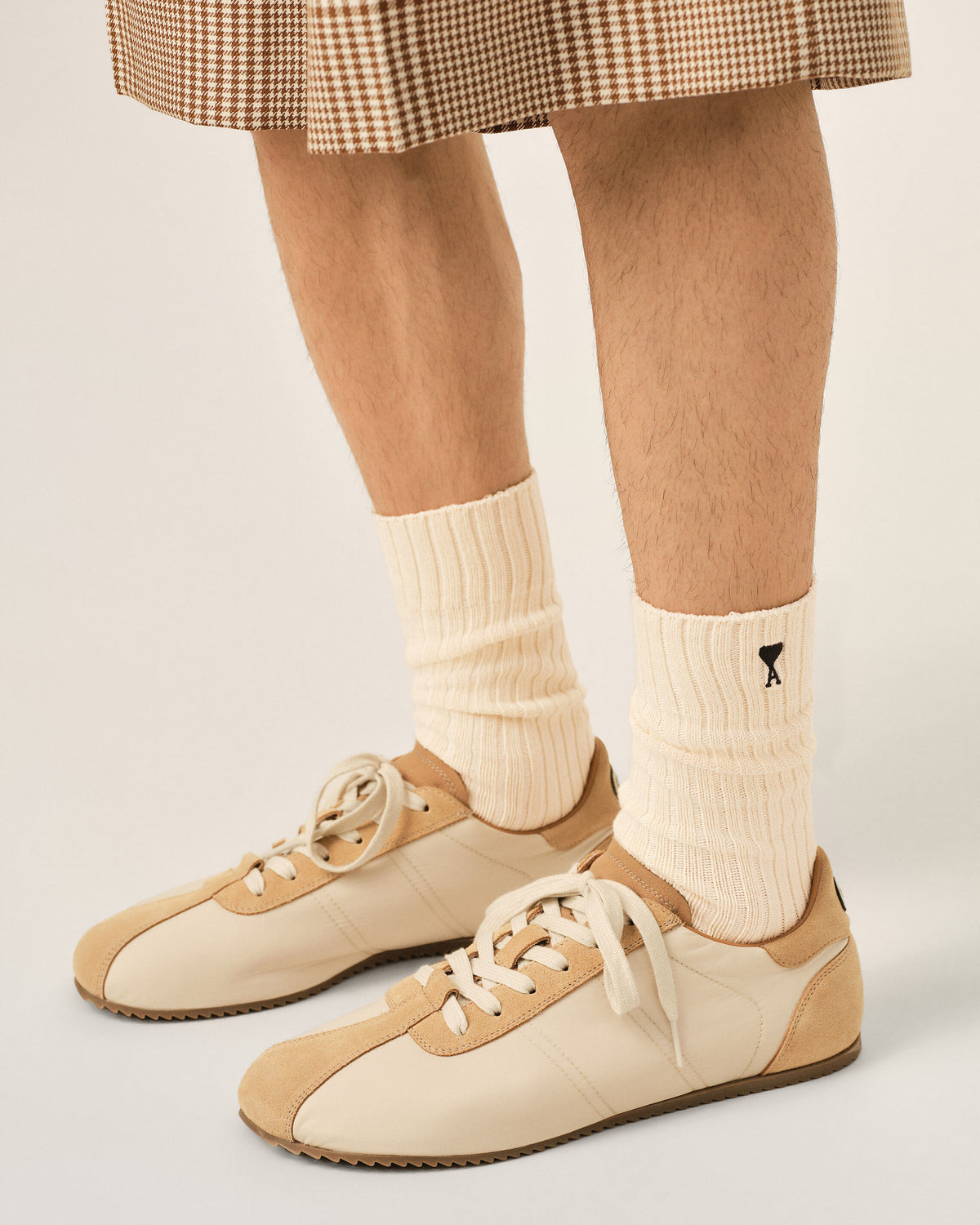 Beige cotton socks with Ami de Coeur - 2