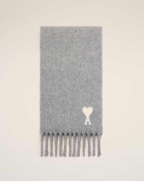 Ami de Coeur Schal aus grauem Alpaka - Damen - 4 - AMI Paris - Ami Paris