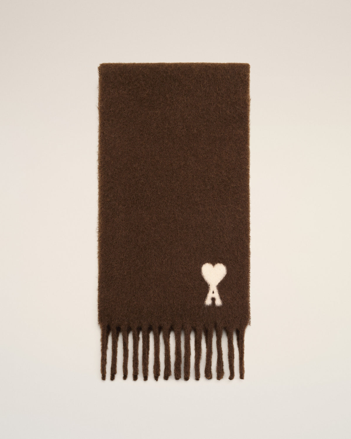 Brown alpaca scarf with Ami de Coeur - 4