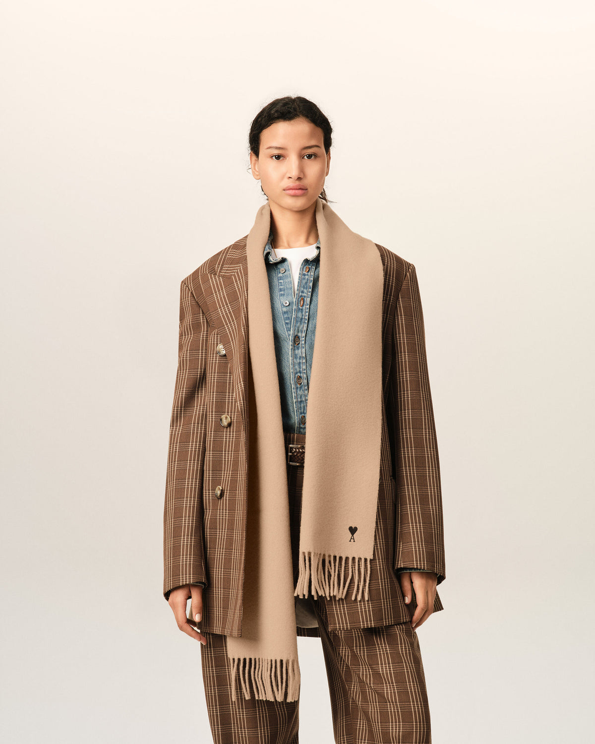 Echarpe beige en laine Ami de Coeur - 5