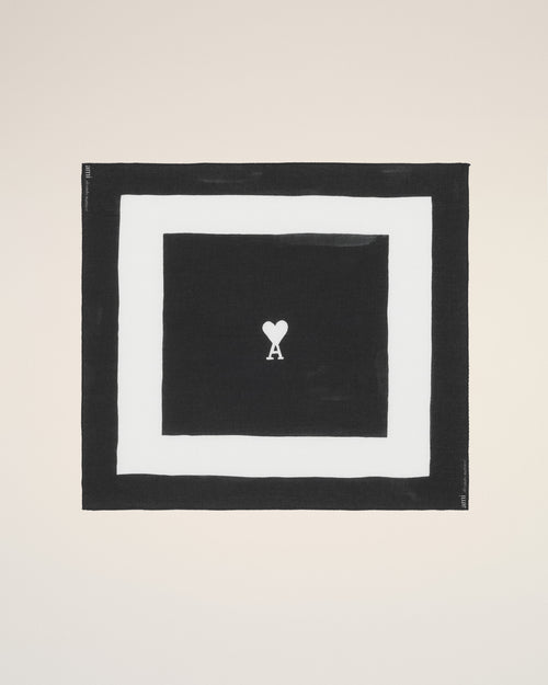 Foulard Noir Ami De Coeur Imprimé en Coton - Femme - 5 - AMI Paris - Ami Paris
