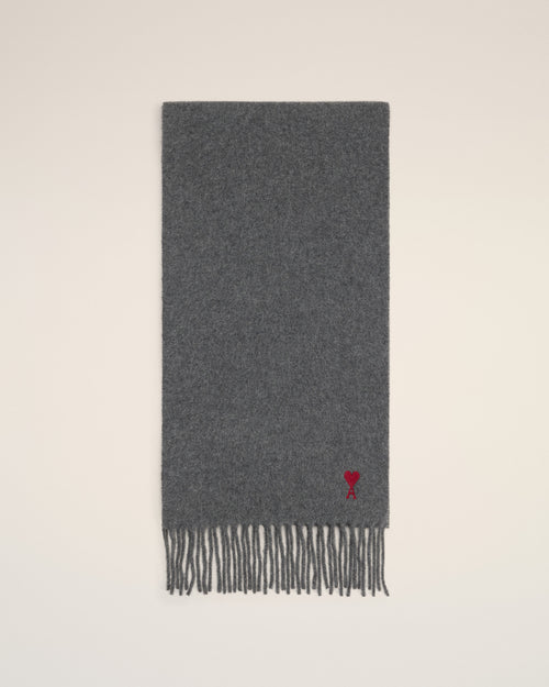 Echarpe grise en laine Ami de Coeur - Femme - 4 - AMI Paris - Ami Paris