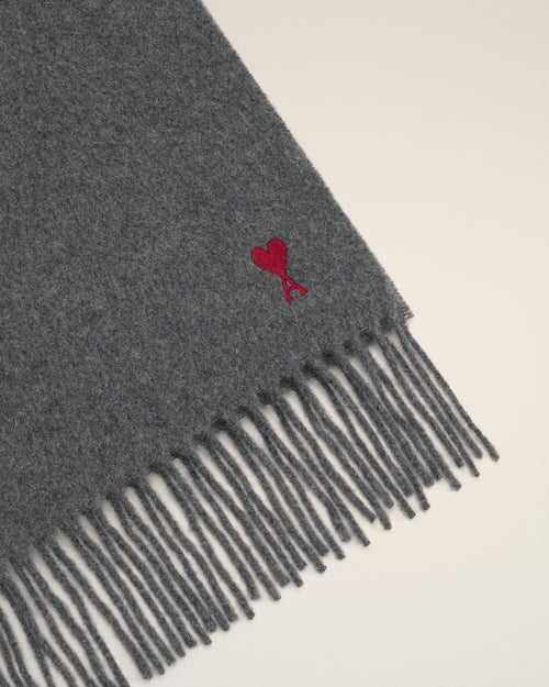 Echarpe grise en laine Ami de Coeur - Femme - 6 - AMI Paris - Ami Paris