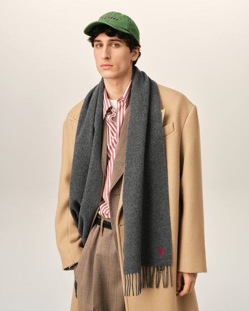 Echarpe grise en laine Ami de Coeur - Homme - 2 - AMI Paris - Ami Paris
