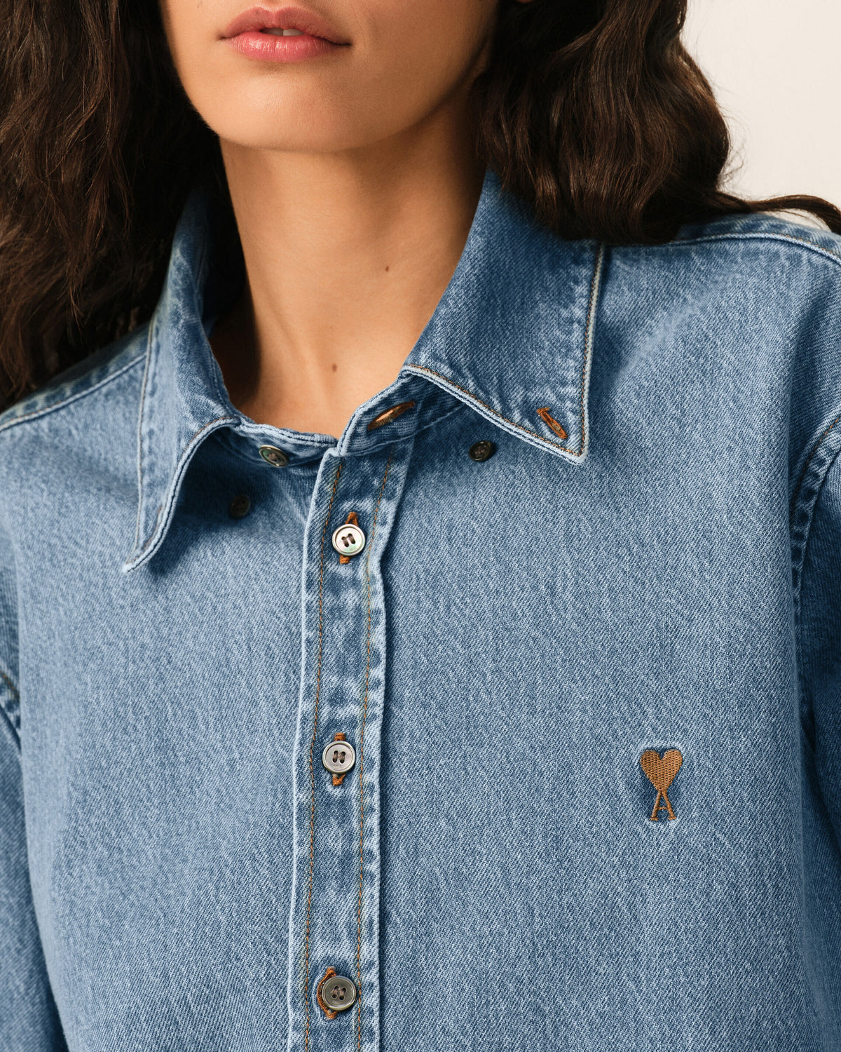 Denim shirt with Ami De Coeur - 11