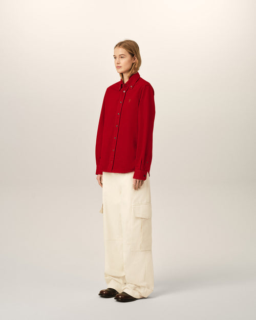 Red cotton shirt with Ami de Coeur - Woman - 12 - AMI Paris - Ami Paris