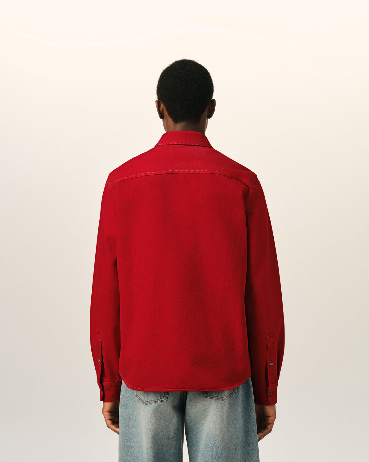 Red cotton shirt with Ami de Coeur - 5