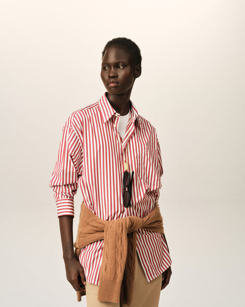 Large striped shirt with embossed Ami de Coeur - 4 - Ami Paris