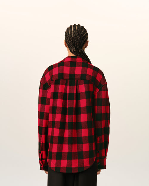 Red wide checkered wool overshirt - Woman - 12 - AMI Paris - Ami Paris