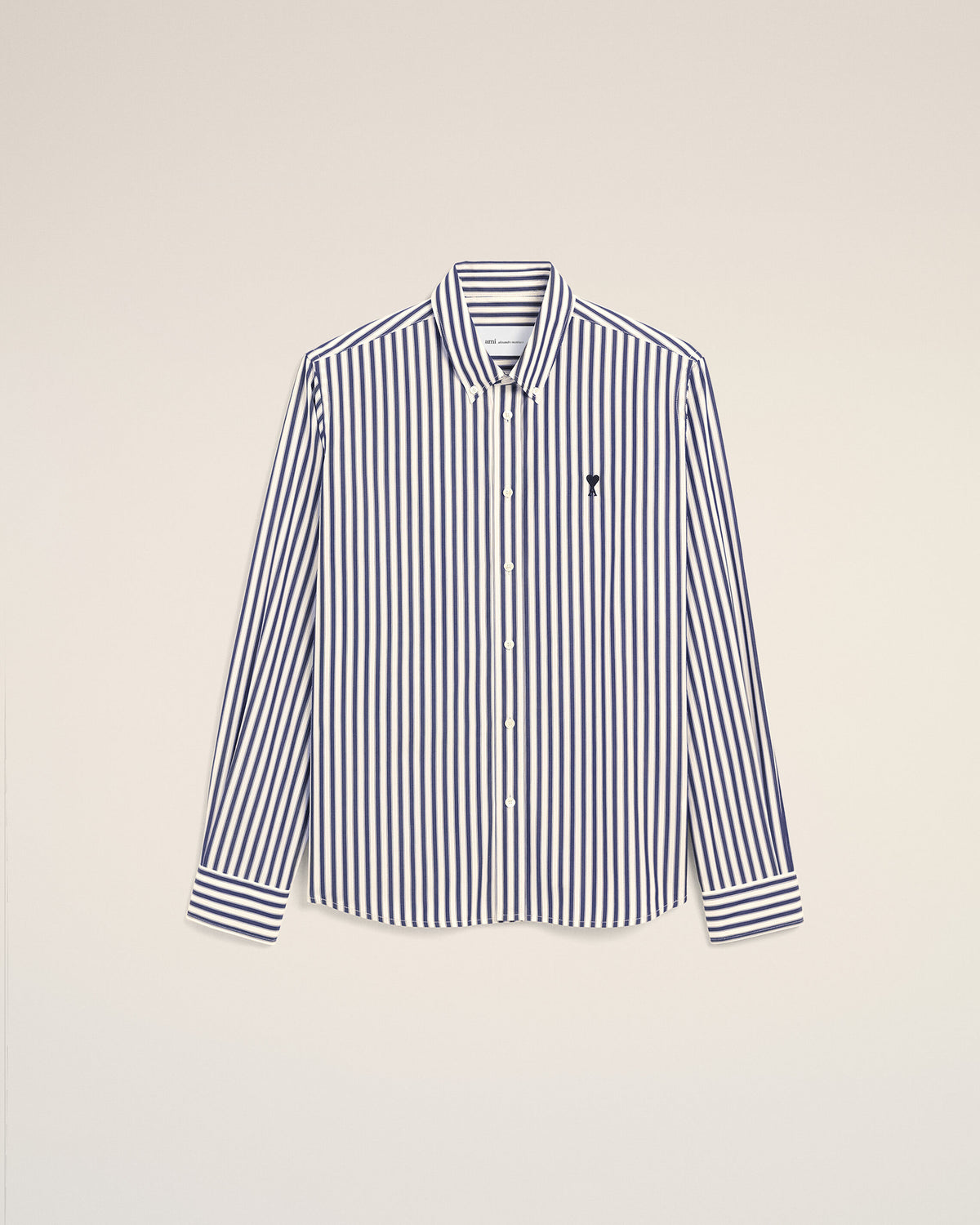 Blue striped cotton shirt with Ami de Coeur - 1