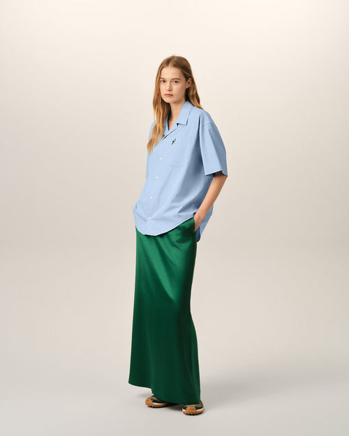 Boxy cotton short-sleeve shirt with Ami de Coeur tulip - Femme - 12 - AMI Paris - Ami Paris