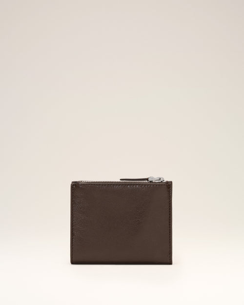 Brown Voulez-Vous Cowhide Leather Folded Wallet - Woman - 5 - AMI Paris - Ami Paris