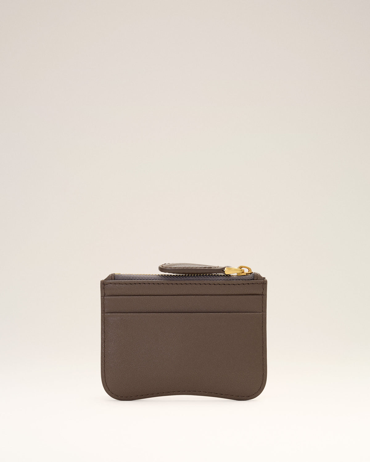 Porte-cartes Paris Paris marron zippé en cuir de vachette - 5