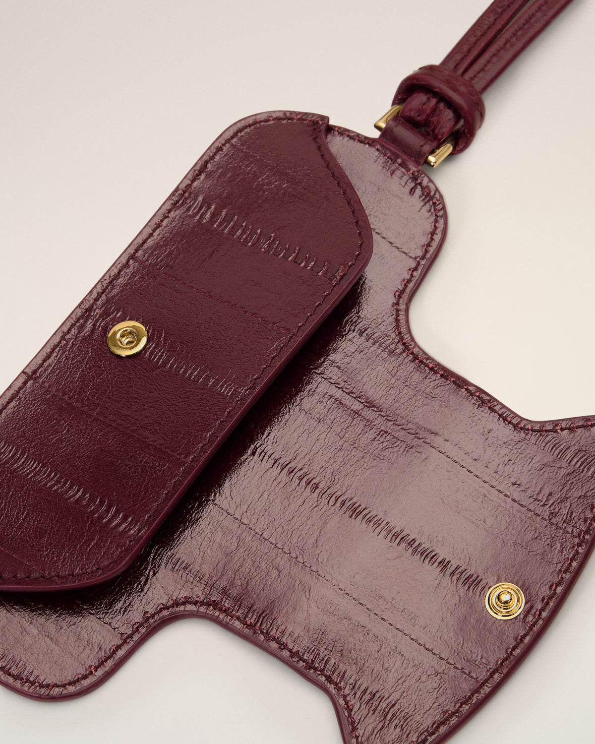Burgundy Mimi cow leather glasses case - 4