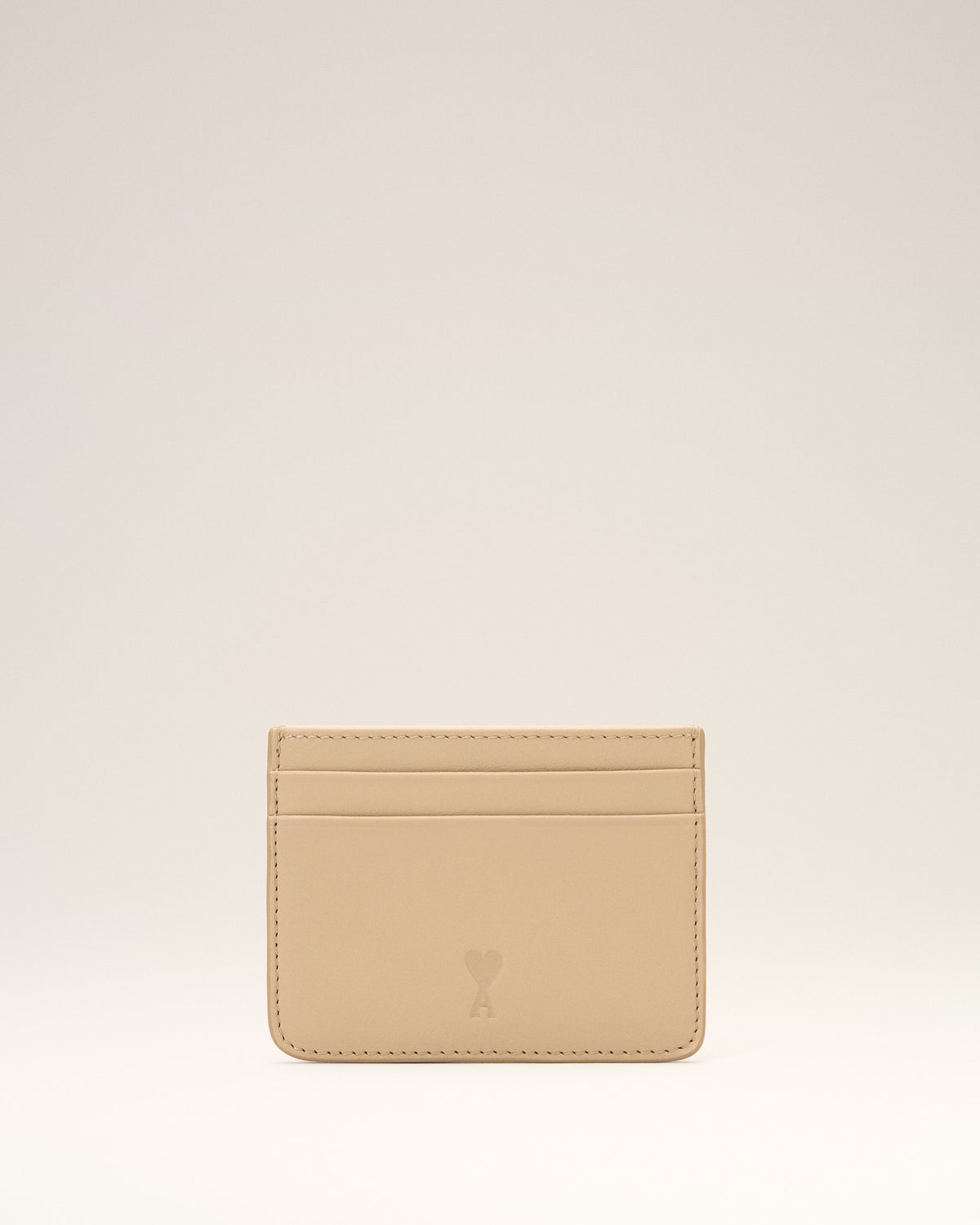 Porte-cartes beige en cuir de vachette Ami de Coeur - 1