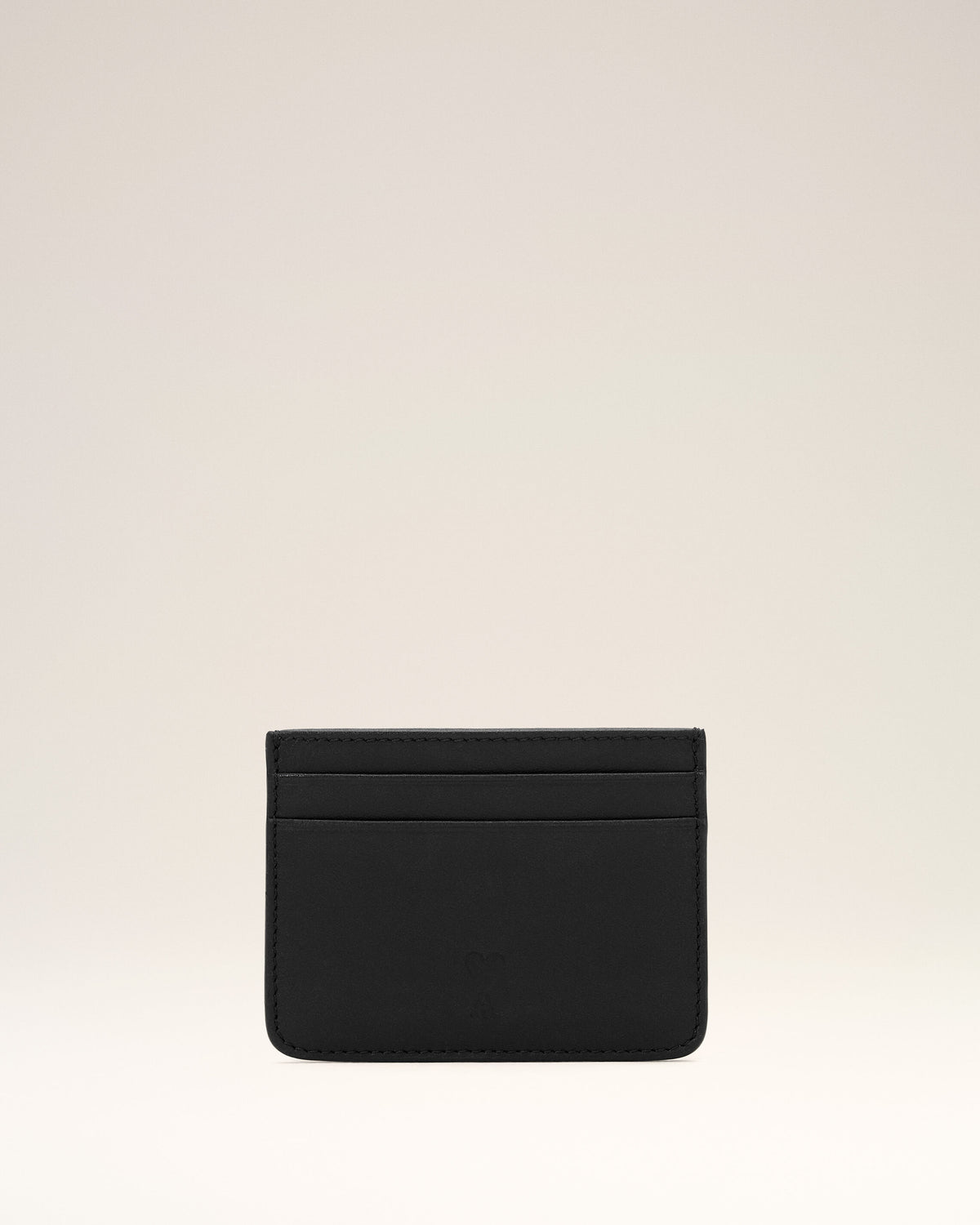 Black cowhide leather card holder with Ami de Coeur - 1