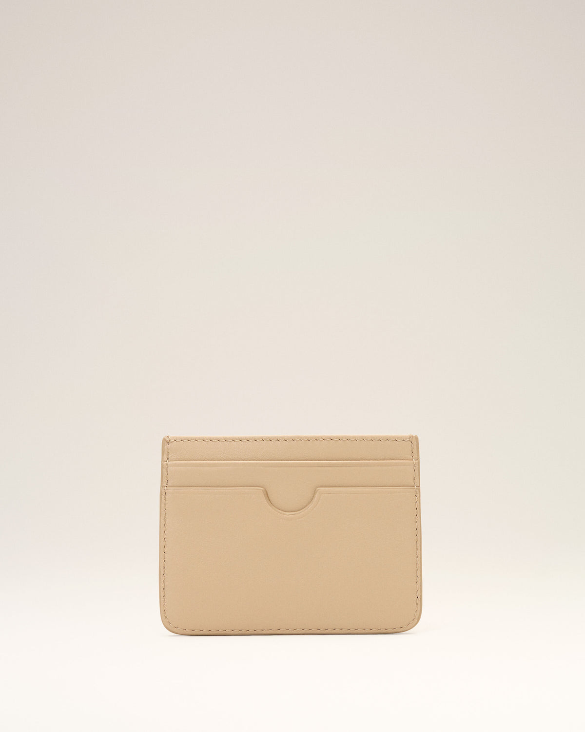 Porte-cartes beige en cuir de vachette Ami de Coeur - 5