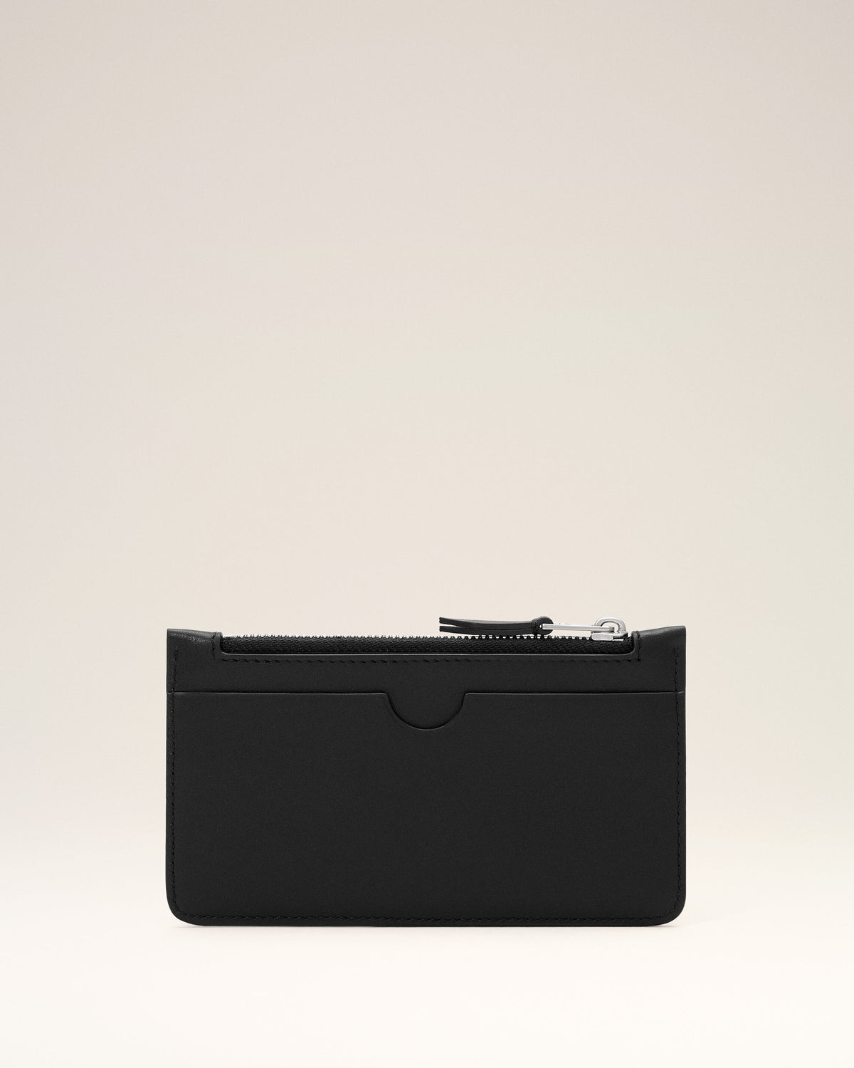 Black zipped cowhide leather card holder with Ami de Coeur - 2