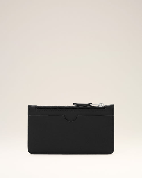 Black zipped cowhide leather card holder with Ami de Coeur - Woman - 5 - AMI Paris - Ami Paris