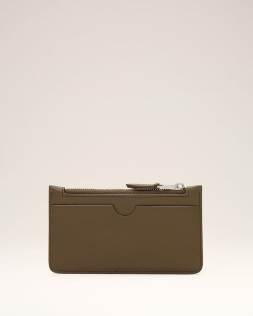 Porte-cartes zippé marron en cuir de vachette Ami de Coeur - Homme - 2 - AMI Paris - Ami Paris
