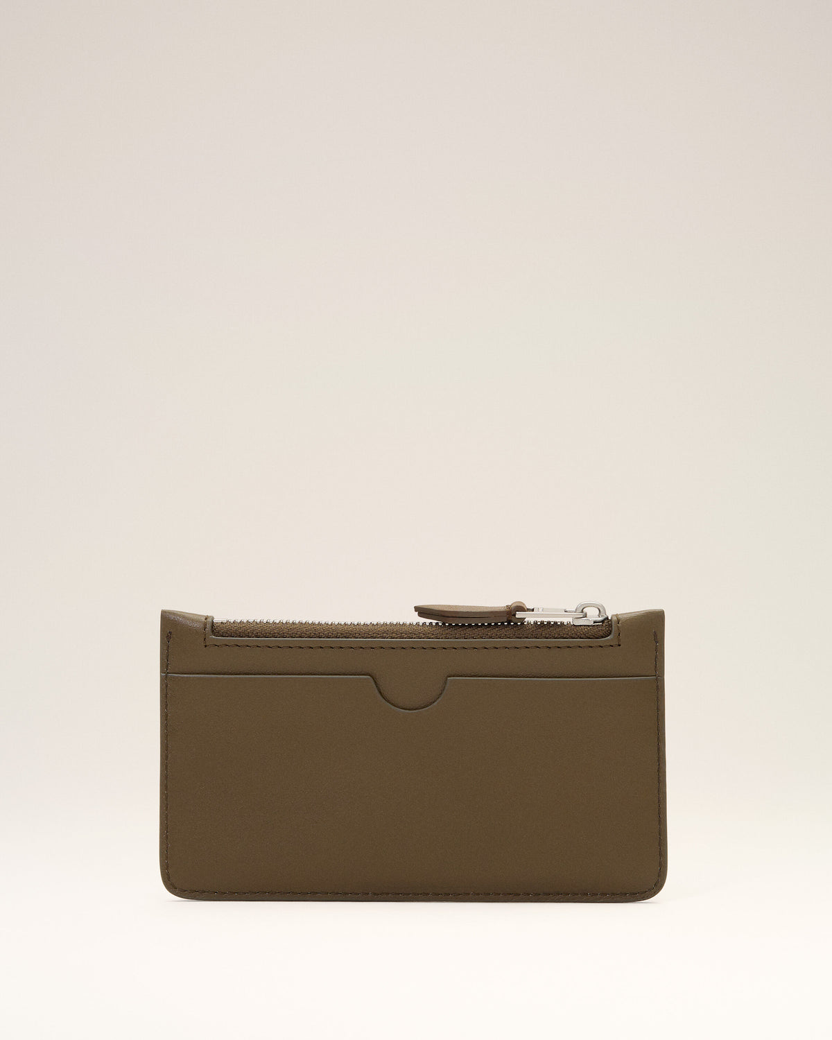 Porte-cartes zippé marron en cuir de vachette Ami de Coeur - 5