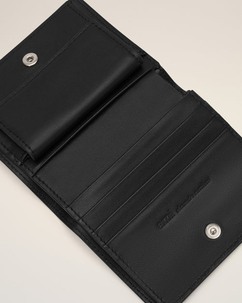 Portafoglio bifold Ami de Coeur in pelle di vitello nera - Donna - 6 - AMI Paris - Ami Paris