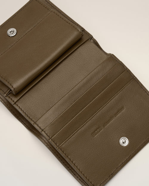 Brown cowhide leather bifold wallet with Ami de Coeur - Woman - 6 - AMI Paris - Ami Paris