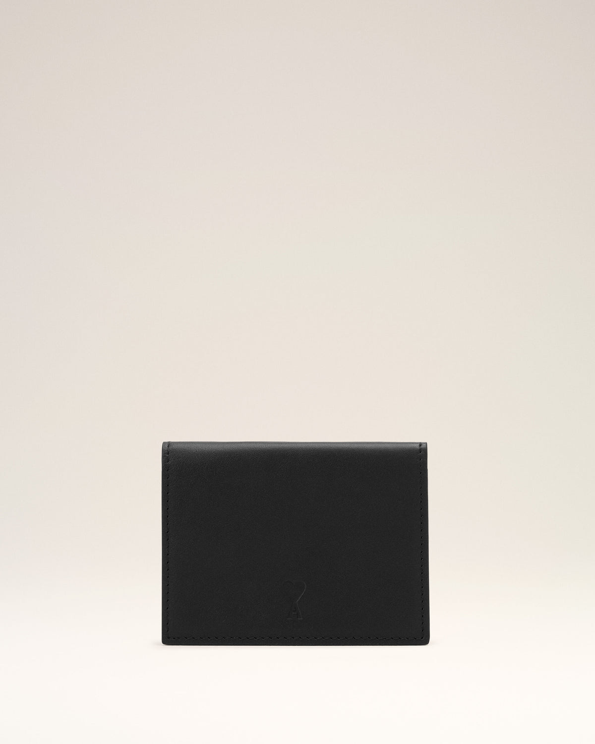 Portefeuille à triple volet noir en cuir de vachette Ami de Coeur - 1